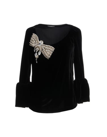 Balmain Black Chenille And Rhinestones Shirt