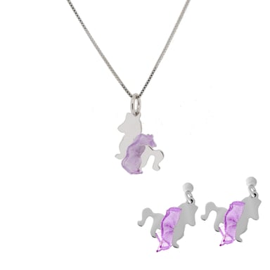 Orphelia 'Celinia' Kinder-Set aus 925er Sterlingsilber: Kettenanhänger + Ohrringe - Silber SET-7134