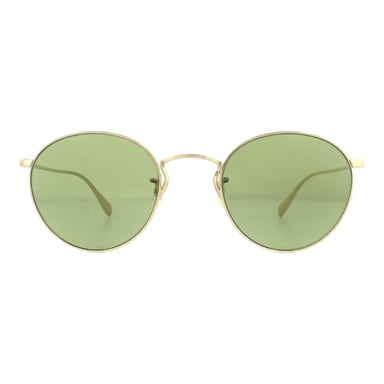 Oliver Peoples Runde Unisex Gold Grün C Sonnenbrille