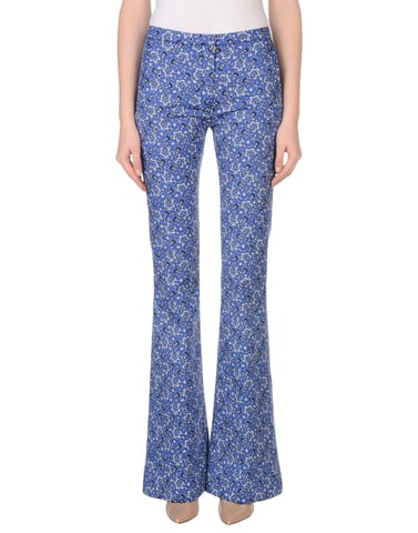 Cycle Bright Blue Print Cotton Flared Trousers