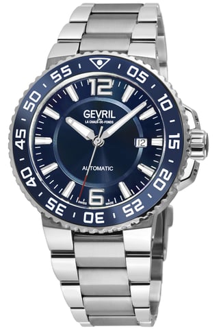 Gevril RiverSide Schweizer Automatik Sellita SW200 316L Edelstahl Uhr