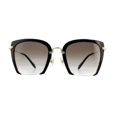 Miu Miu Sonnenbrille MU52RS 1AB0A7 Schwarz mit goldenen Bügeln Braun Verlauf