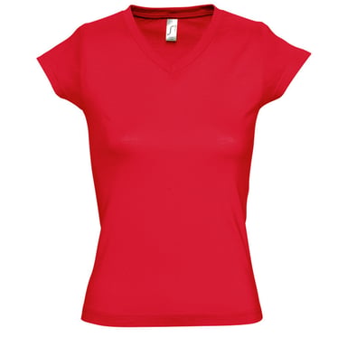 SOLs Damen/Damen Moon V-Ausschnitt T-Shirt mit kurzen Ärmeln (Rot)