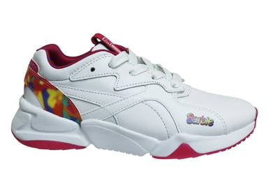 Puma Nova x Barbie weißes Kabarettleder Low Schnürsenkinder Trainer 371585 01