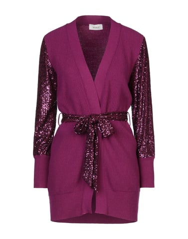 Vicolo Purple Knit Cardigan With Sequin Sleeves