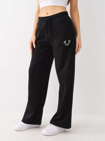 Horseshoe French Terry Wide Leg in Black