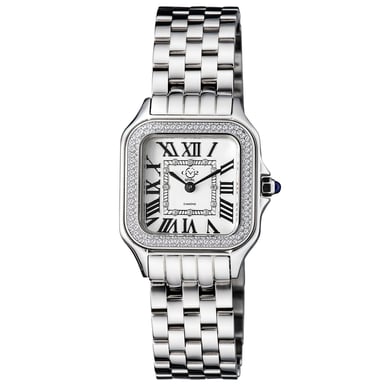 GV2 Milan Damen Schweizer Quarz Silber Zifferblatt Edelstahl Diamanten Uhr