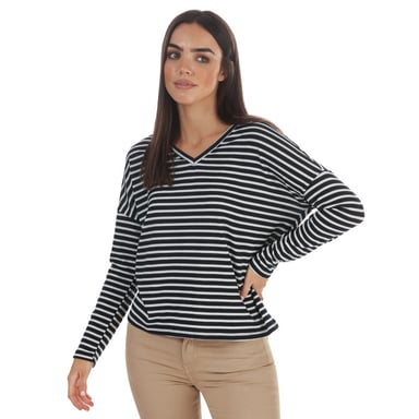 Top Harlow LS Tonsy Jacqueline de Yong Pour Femme en Bleu Marine