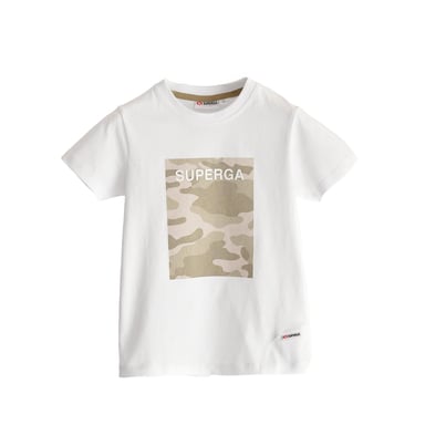 Superga Childrens/Kids Camo Logo Capped Sleeved T-Shirt (Weiß)