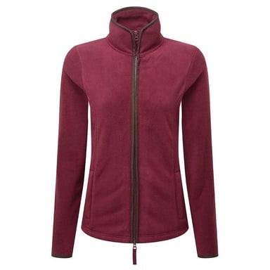 Premier Womens/Ladies Artisan Fleece-Jacke mit Kontrastbesatz (Burgund/Braun)
