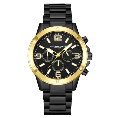 Handmontierte Anthony James Limited Edition Grandoise Automatikuhr Schwarz