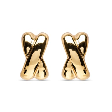 Luxenter-Ohrringe, mit Omega-Kuvuca-Verschluss aus 18 Karat Gelbgold