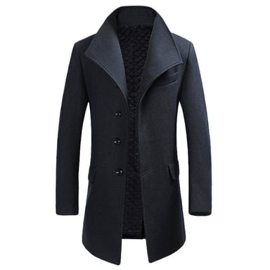 Alle Themen Herren Wollmantel Winter Business Slim fit Revers Mantel Grau