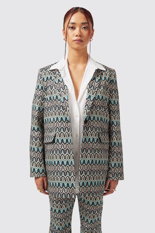 Gardenia Slim Fit Blue Cotton Jacket