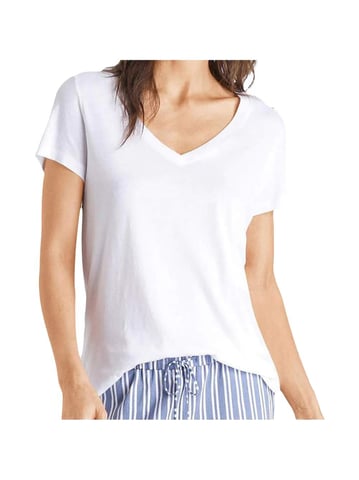 T-Shirt Superdry Damen Logo gestickt V-Ausschnitt