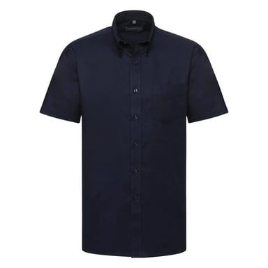 Russell Collection Herren-Kurzarmhemd aus pflegeleichtem Oxford (Bright Navy)