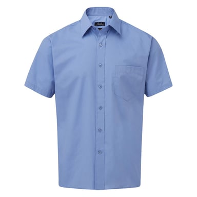 Premier Herren Popelin-Hemd, kurzärmlig (Mittelblau)