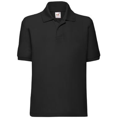 Fruit of the Loom - Poloshirt für Kinder kurzärmlig (Schwarz)
