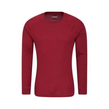 Mountain Warehouse Herren Talus Rundhalsausschnitt Langarm Thermal Top (Rot)