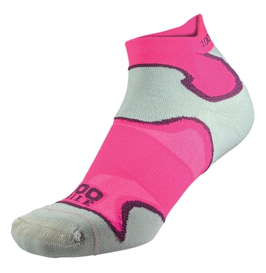 1000 Mile - Damen Doppel-Lagen Fusion Knöchel-Lauf gepolsterte Socken - Pink / Lila