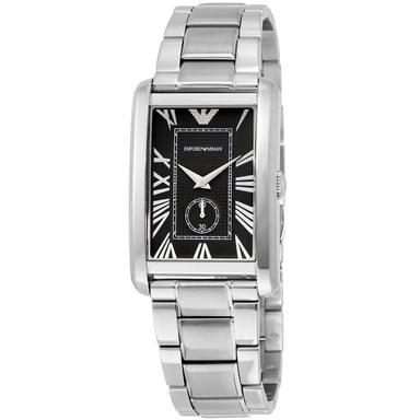 Emporio Armani AR1608 Rechteckig Schwarzes Zifferblatt Herrenuhr