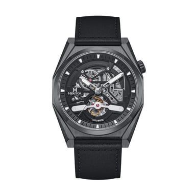 Montre automatique Heritor Amadeus semi-squelette avec bracelet en cuir