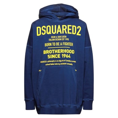 Dsquared2 Geboren um ein Kämpfer zu sein übergroßer blauer Hoodie