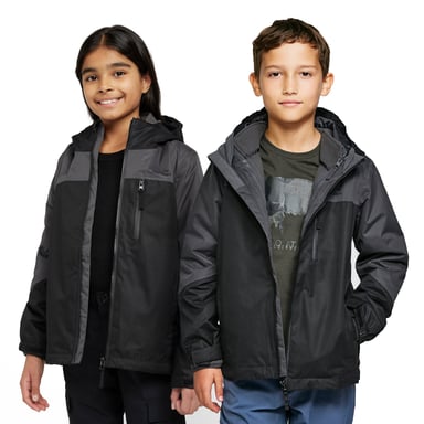 Peter Storm Kids' Lakes 3-in-1 Waterproof Jacket with Insulating Fleece & Adjustable Hood