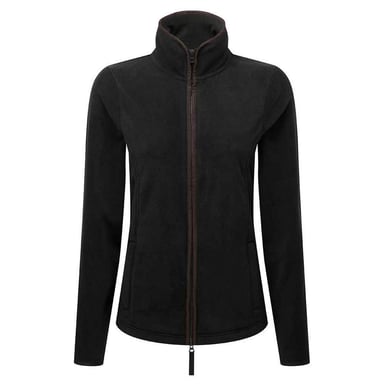 Premier Womens/Ladies Artisan Fleece-Jacke mit Kontrastbesatz (Schwarz/Braun)