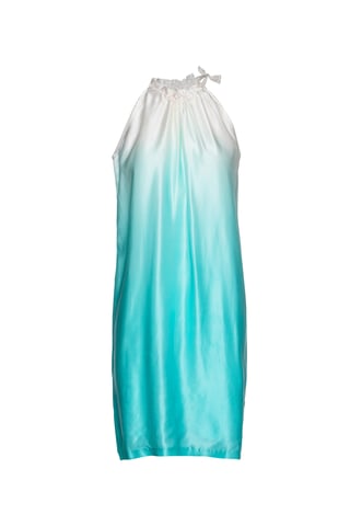 Zweifarbiges Kleid mit Neckholder