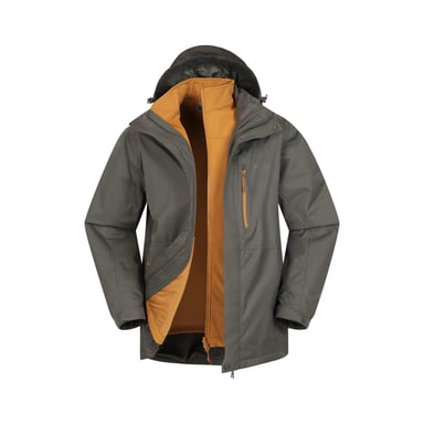 Mountain Warehouse Herren Bracken Extreme 3 in 1 Wasserdichte Jacke (Grün)