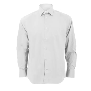 Russell Collection Herren Langarm Hemd (Weiß)
