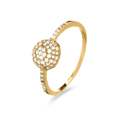 Langui Silberring, Gelbgold und Zirkonia