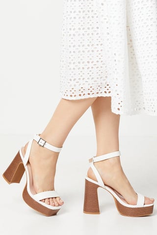 Faith: Ebony High Platform Heeled Sandals