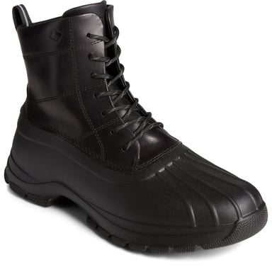 Sperry Duck Float Leder Schwarz Wellington Stiefel