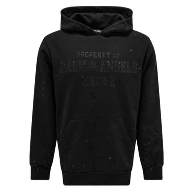 Palm Angels beschädigte Logo Hoodie schwarz