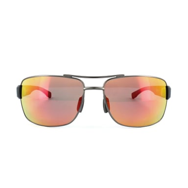 Hugo Boss Sonnenbrille 0801 YQD 7H Matt Dark Ruthenium Grey Red Mirror Polarized Oleophobic