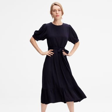 Blusenkleid aus Viskose mit flauschigem Saum