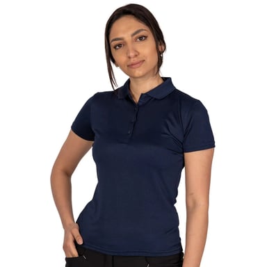 Island Green - "Classic" Poloshirt für Damen - Emblem (Marineblau)