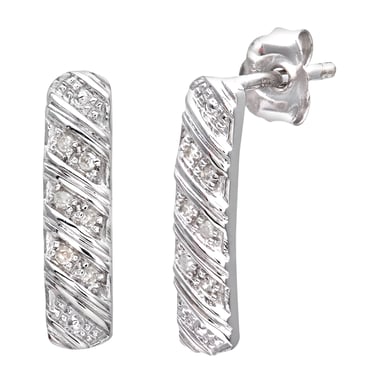 Boucles d'oreilles diamant 5 ct pour femme en or blanc 9 carats