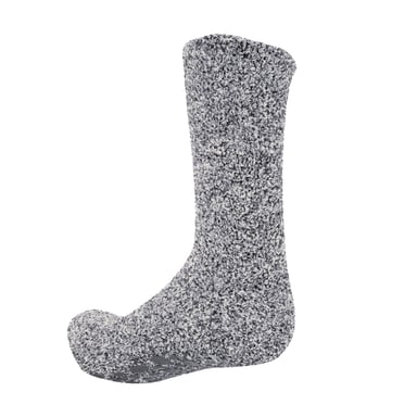 FLOSO Warme Herren Hausschuhsocken mit rutschfestem Gummi (grau)