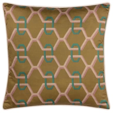 Paoletti Carnaby Kettengeometrisches Satin-Polyester-Kissen