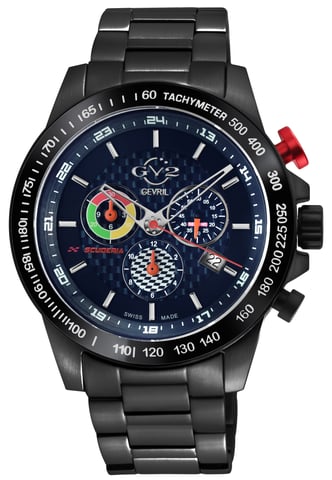 GV2 Herren Scuderia Schweizer Quarz Chronograph Datum Uhr mit blauem Zifferblatt