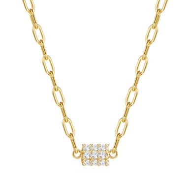 Necklace with pendant sterling silver yellow gold zirconia white Glanzstücke München