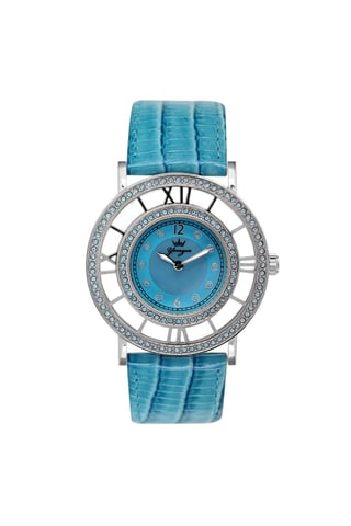 Yonger und Bresson Blaues Zifferblatt Blaues Band Uhr