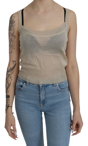 BYBLOS Beiges Ärmelloses Transparentes Tanktop