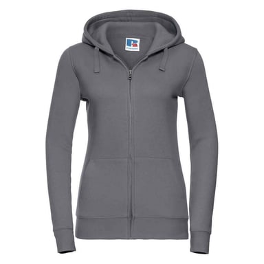 Russell - "Authentic" Kapuzenpullover Durchgehender Reißverschluss für Damen (Grau)