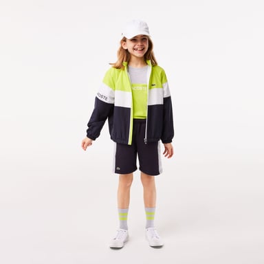 Short coton bio rayures couleur Lacoste Pour Garçon en Bleu Marine Gris