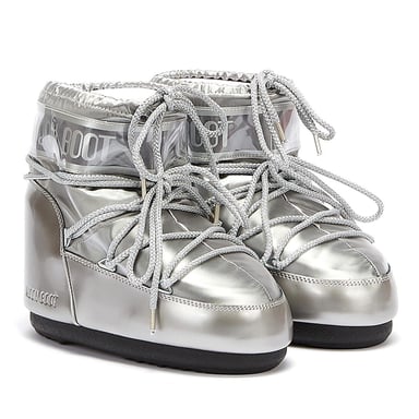 Moon Boot Klassische Icon Low Glance Damen Silber Stiefel