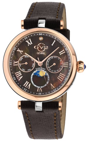 GV2 Florence Braun Perlmutt 12511.L Zifferblatt Diamant Schweizer Quarzuhr